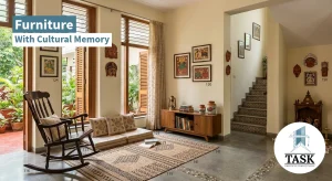 Home interior design Bangladesh with Bengali cultural elements — terracotta, kantha textiles, Task Design & Consultancy