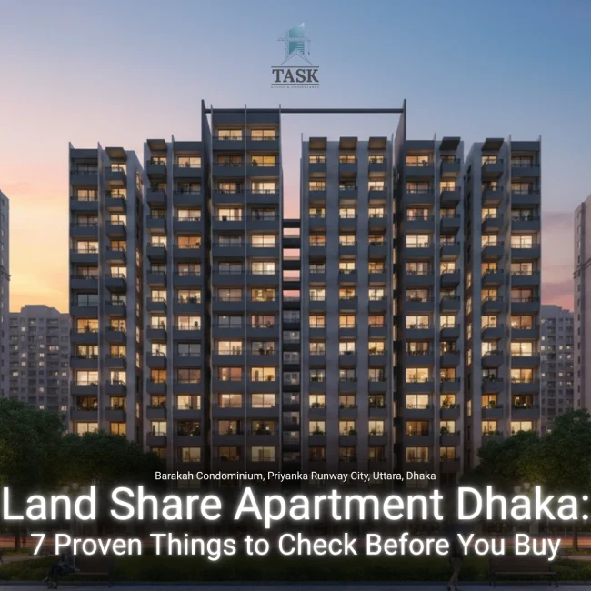 Land share apartment Dhaka buying guide — Barakah Condominium Uttara, Task Design & Consultancy