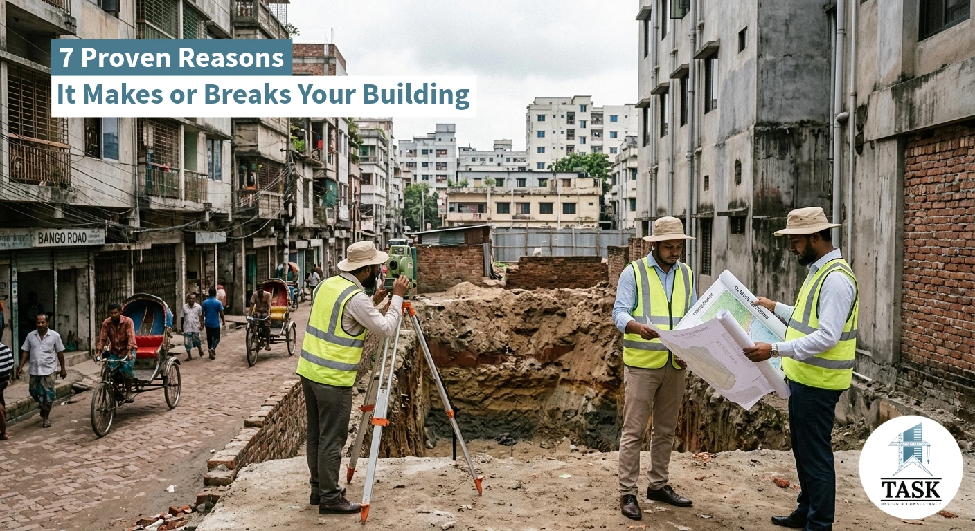 Site analysis architecture Bangladesh — building design and RAJUK approval process, Task Design & Consultancy