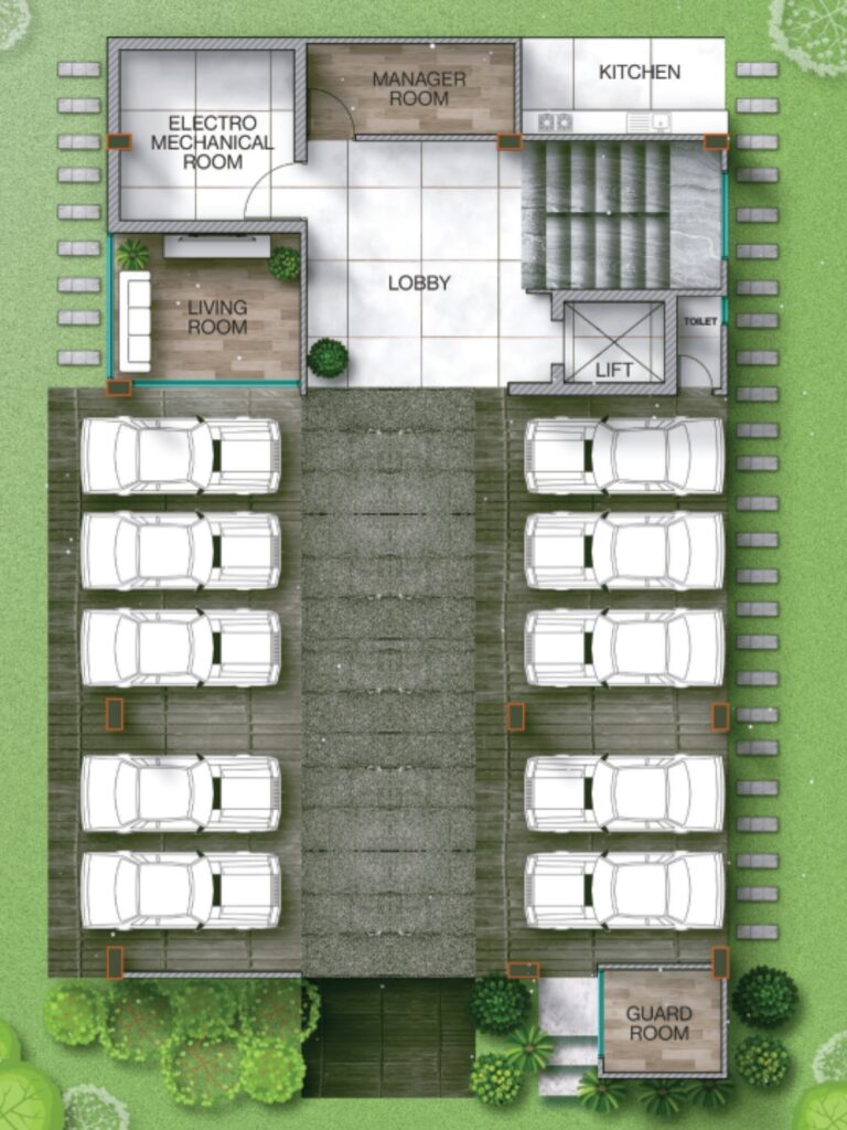 Barakah Ground Floor Layout at Jolshiri Abashon by TASK Design & Consultancy