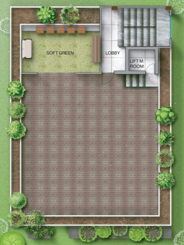 Barakah Rooftop Layout at Jolshiri Abashon by TASK Design & Consultancy