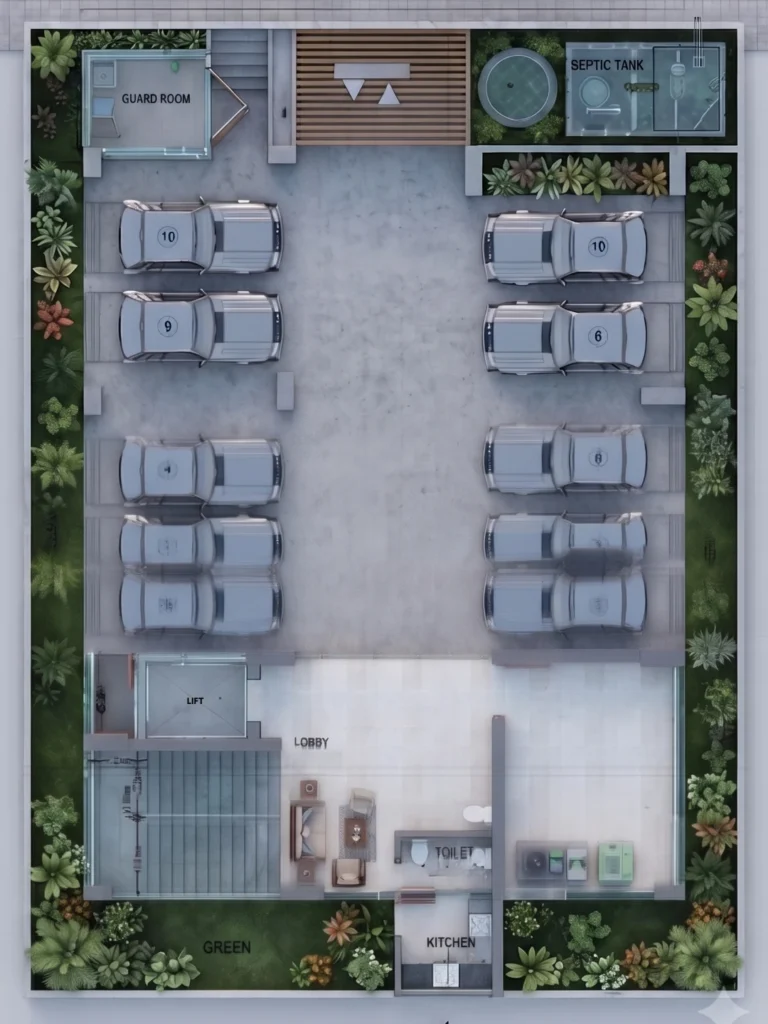 Saroar's ground floor layout at jolshiri abashon designed by TASK DNC