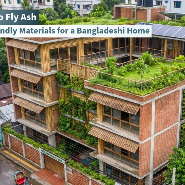 Eco-friendly building materials used in a Bangladesh home, Task Design & Consultancy